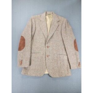 Vintage Repp Ltd Blazer Mens Medium Herringbone Wool Elbow Patch Jacket 90s